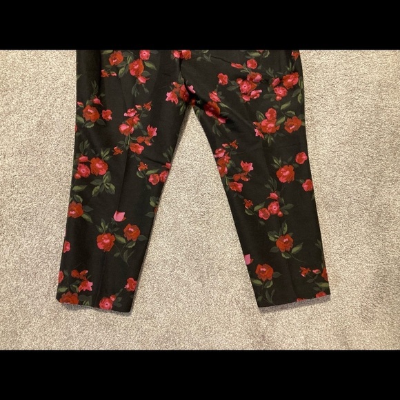 Talbots Heritage Rose Print Silk Ankle Pants 16 WP - Picture 10 of 13